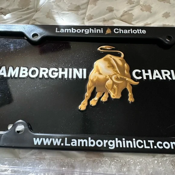 Lamborghini License Plate Frame Stainless Steel with Laser Engraved